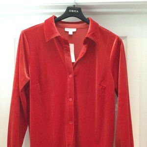 NWT velvet shirt blouse size M